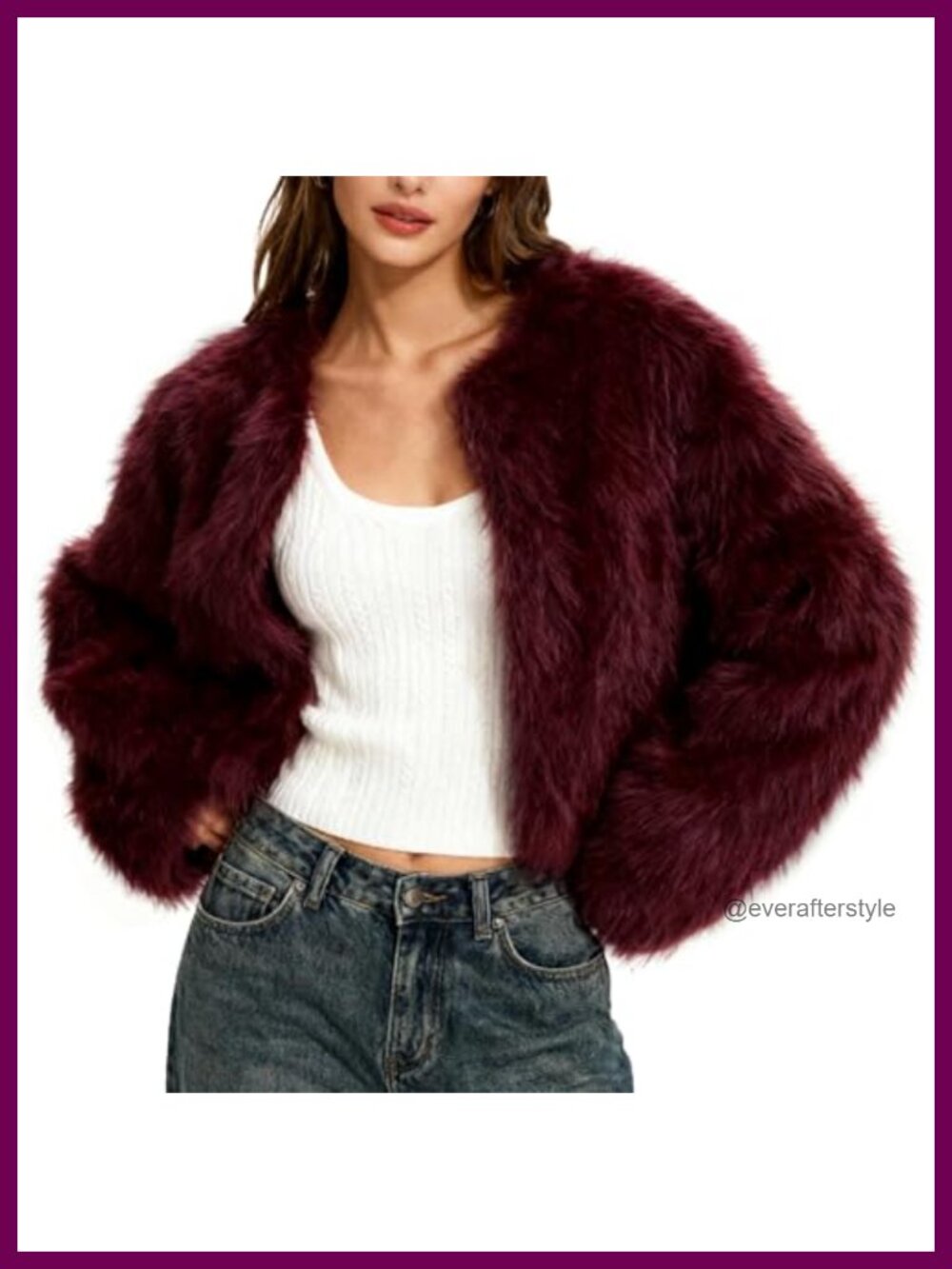 Faux Fur Coat Cropped Fluffy Shaggy Jacket